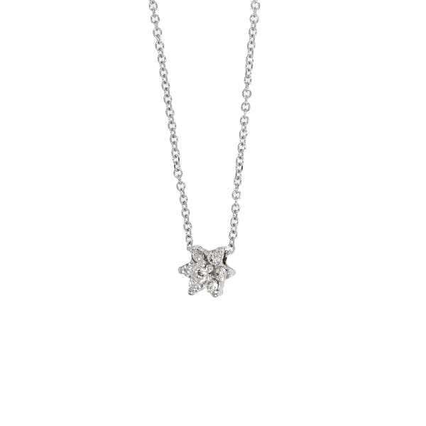 18K Weißgold-Anhänger mit Kette und Diamanten
