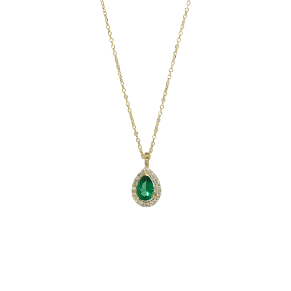 Women's 14K Necklace Medium Teardrop Rosette with Chain