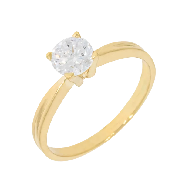 14K Yellow Gold Solitaire Ring