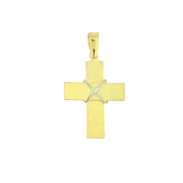 Kleines zweifarbiges Goldkreuz