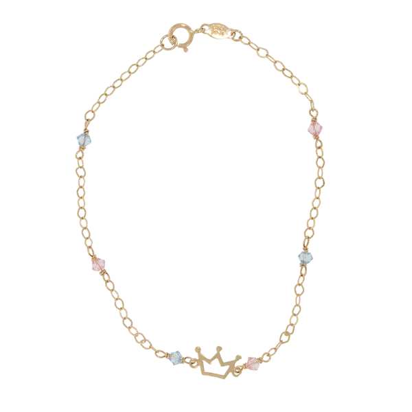 14K Gold Children's Bracelet with Crown
