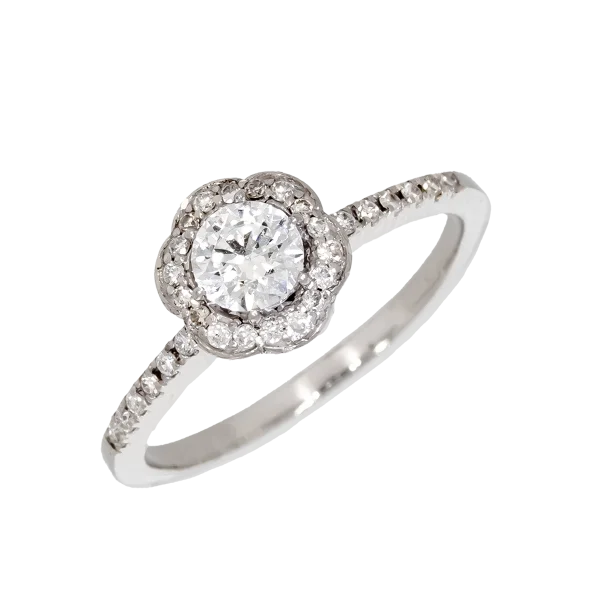 18K Rosette Ring with Diamonds