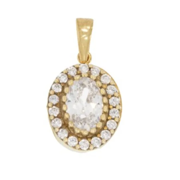 Women's Gold Necklace Oval Rosette