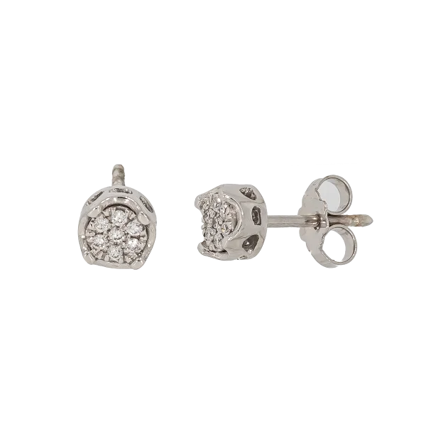 18K Weißgold-Ohrringe mit Diamanten 0,1 ct