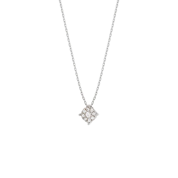 18K Weißgold-Anhänger mit Kette und Diamanten