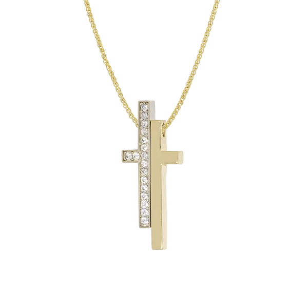 Double-Sided Two-Tone Gold Cross "Tetry"