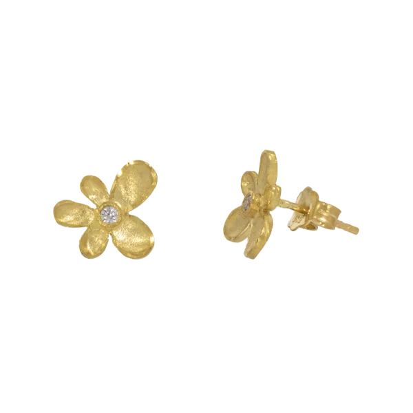 Goldene Ohrstecker Blume