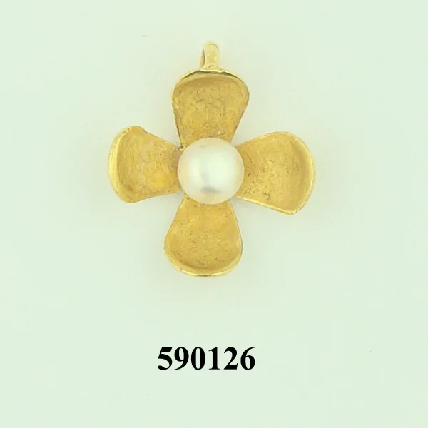 Damen-Goldanhänger Blume