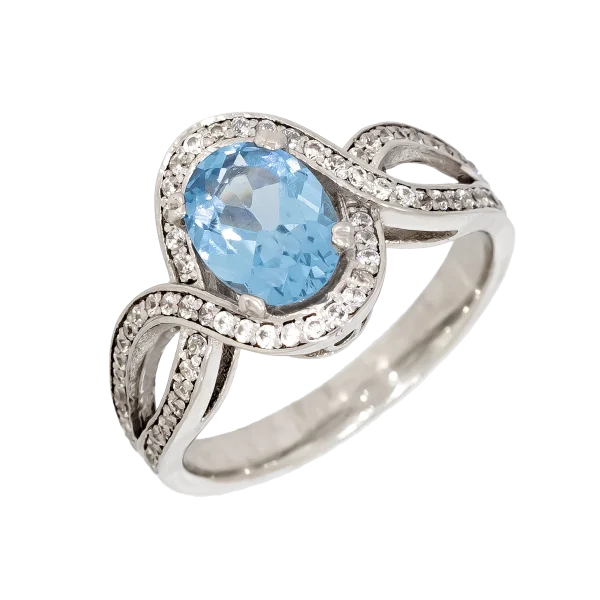14K Ring with Blue Topaz