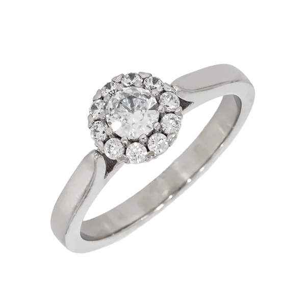 18K Gold Solitaire Ring with Brilliant Diamonds