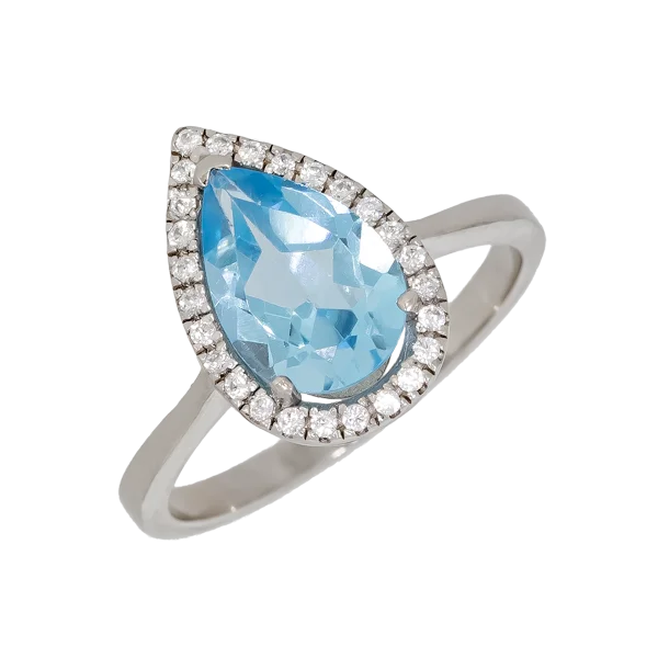 14K Ring with Blue Topaz
