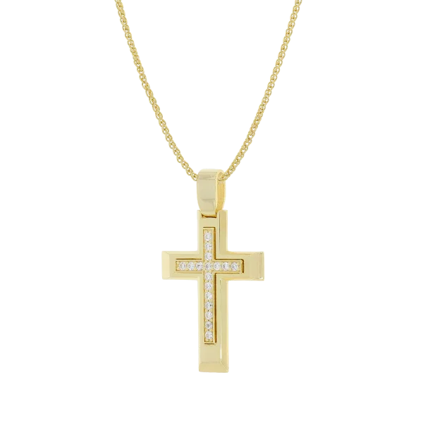 Beidseitiges Damen-Goldkreuz „Lor“