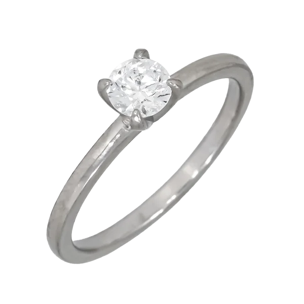 18K or 14K Solitaire Ring with Diamond