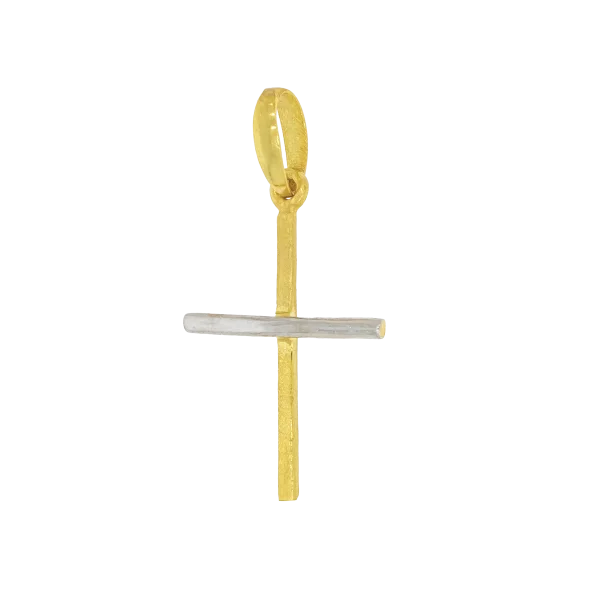 Small Two-Tone Gold Cross