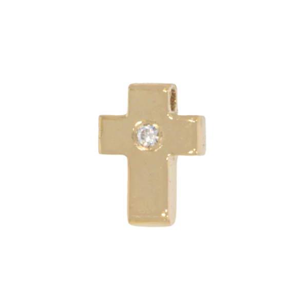 Kleines Damen-Goldkreuz mit Zirkonia Copy Copy