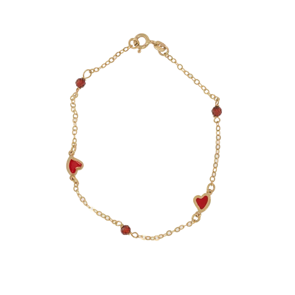 14K Gold Bracelet Hearts