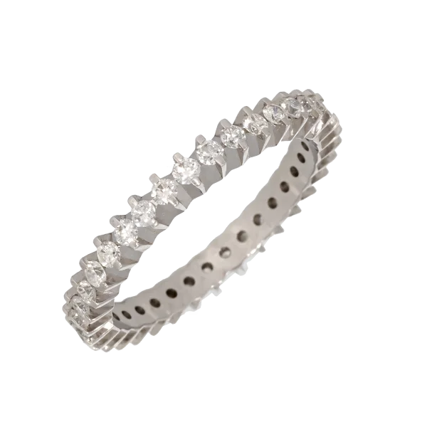 18K Weißgold-Vollmemoire-Ring mit Brillanten 0,7 ct