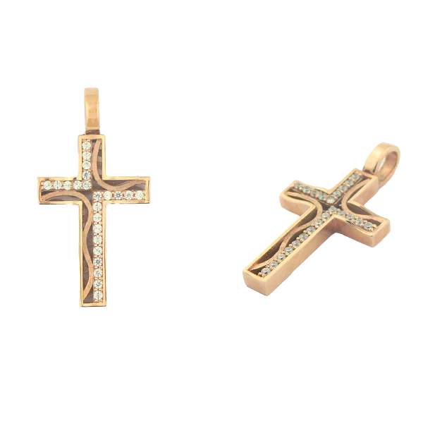 14K Gold Cross in Rose Gold