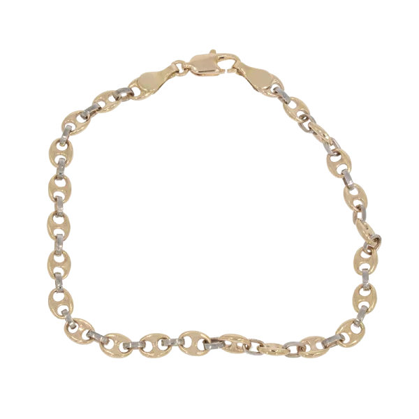 Zweifarbiges Damenarmband aus 14K Gelb- und Weißgold