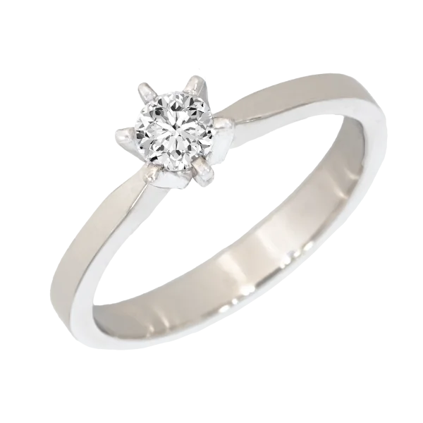 18K Solitärring mit Diamant