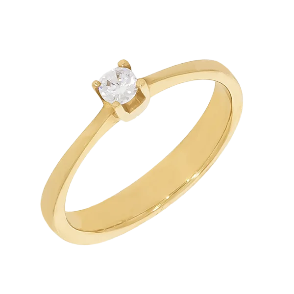14K Yellow Gold Solitaire Ring