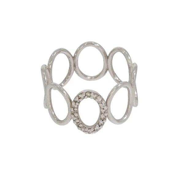 18K Weißgoldring mit Diamanten 0,11 ct