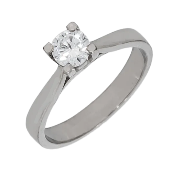 18K Solitaire Ring with Diamond