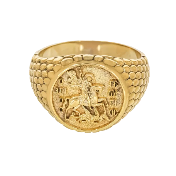 Herrenring Heiliger Georg aus 14K oder 18K Gold