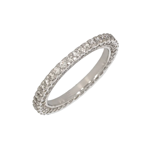 18K Weißgold-Vollmemoire-Ring mit Brillanten 1,47 ct