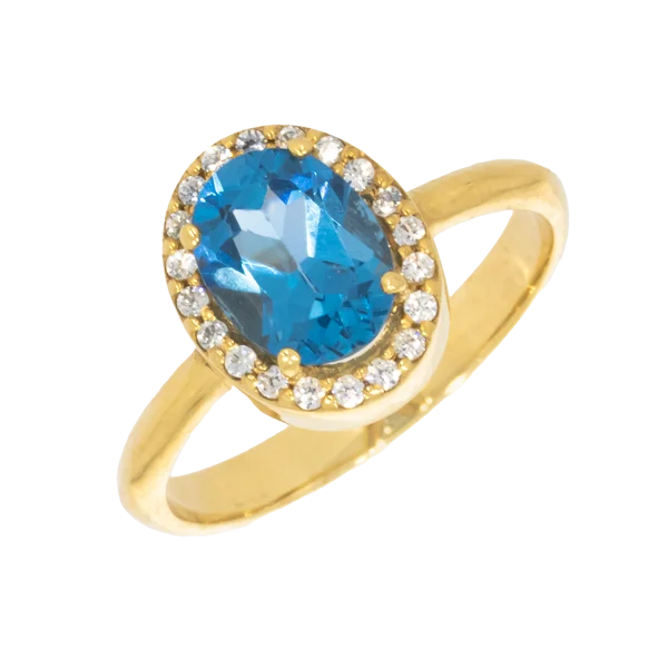 14K Ring with Blue Stone