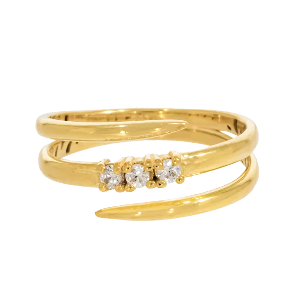 Ring aus Gelbgold mit Zirkonia