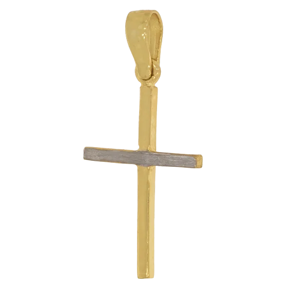 Small Two-Tone Gold Cross