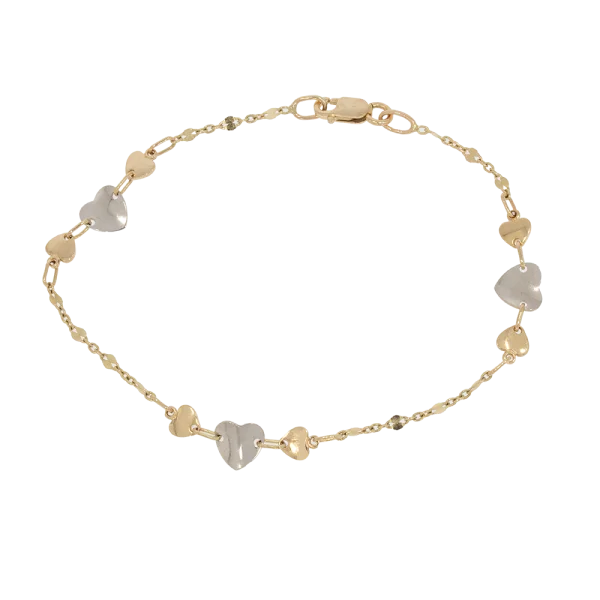 Armband aus 14K Gold mit Herzen