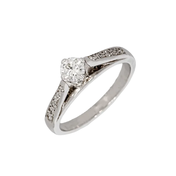18K White Gold Ring with Diamonds