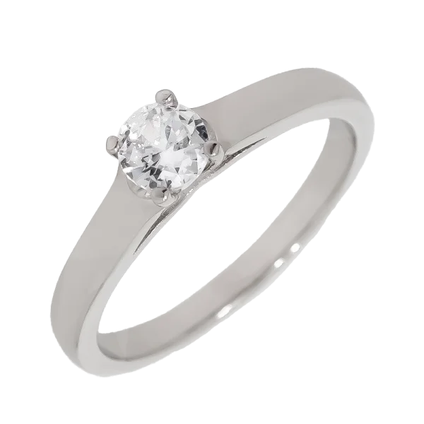 18K Solitaire Ring with Diamond