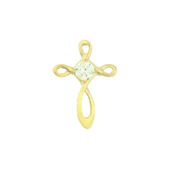 Small Gold Cross with Zircon