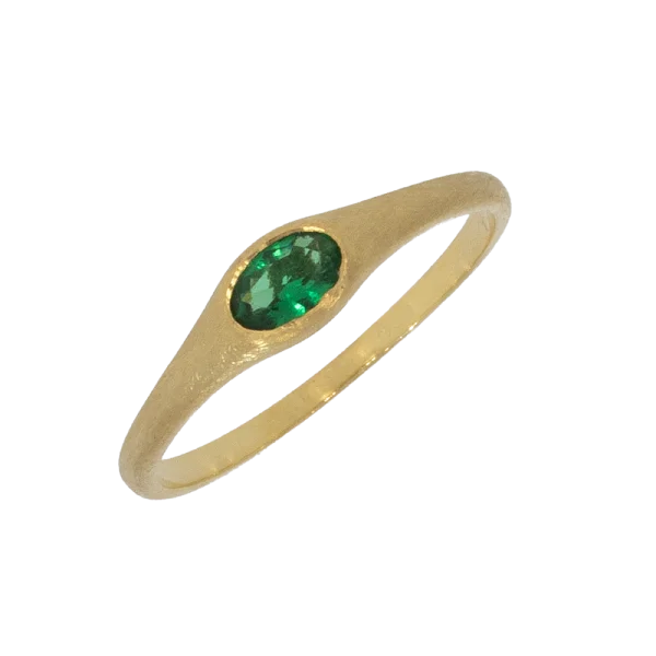 14K Ring with Green Stone