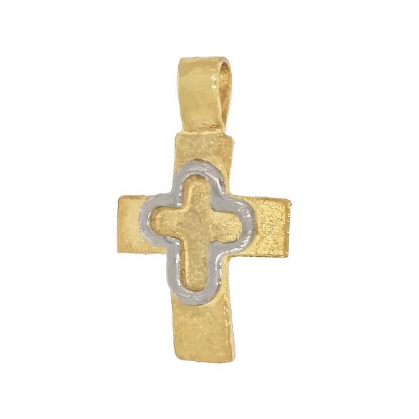 Small Two-Tone Gold Cross