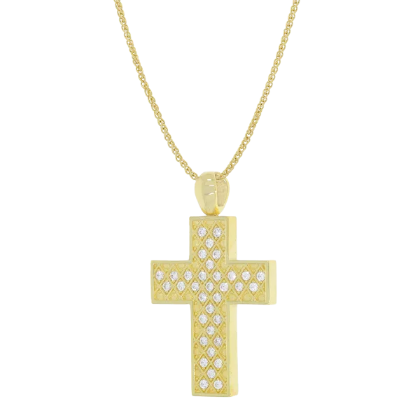 Beidseitiges Damen-Goldkreuz „Treliz“