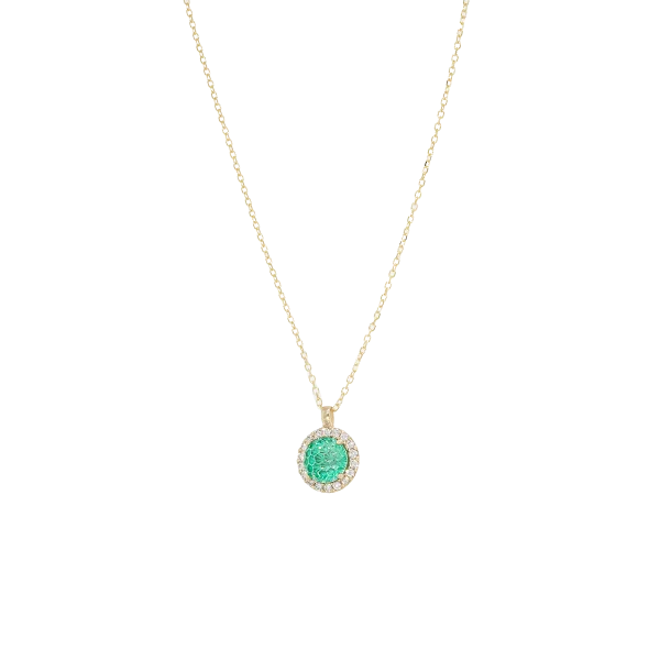 Women's Gold Necklace with Distinctive Zircon