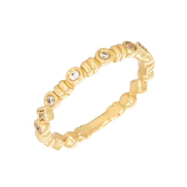 14K Yellow Gold Ring with Zircon