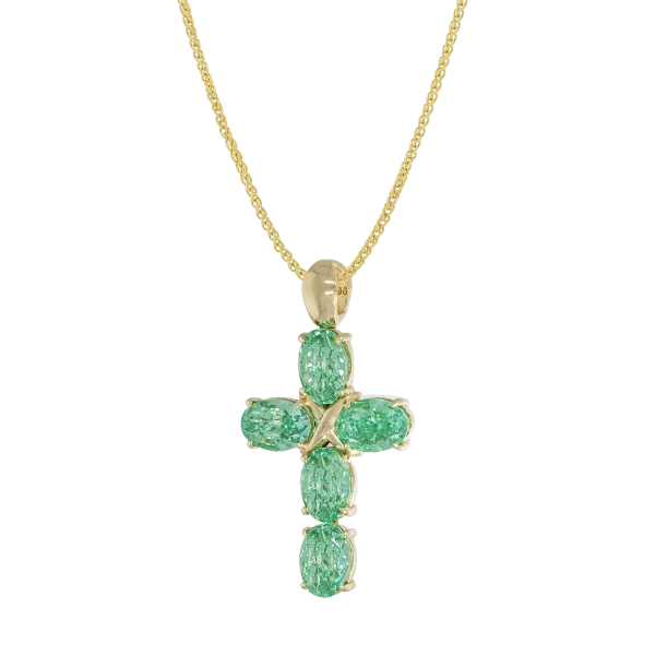 Women's Gold Cross with Stones