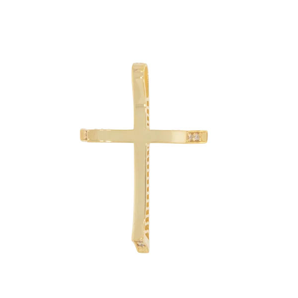 Damen-Goldkreuz 14K oder 9K mit Zirkonia Copy