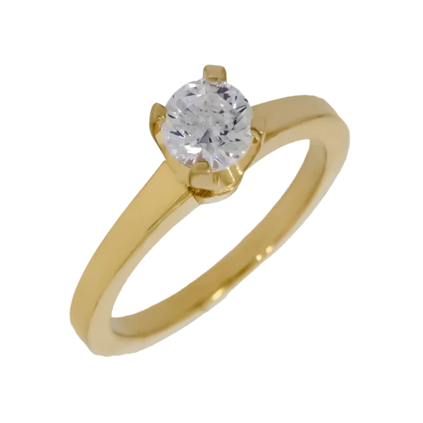 18K Solitaire Ring with Diamond