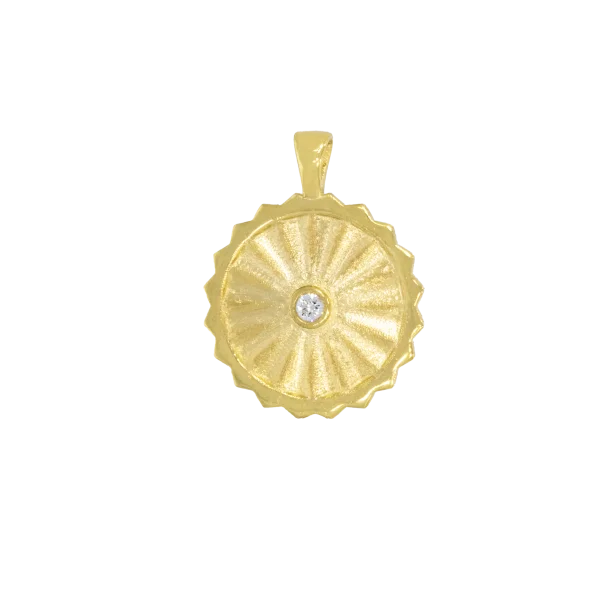 Women's Gold Round Pendant