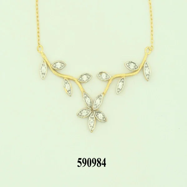 Women's 14K Necklace with Flowers