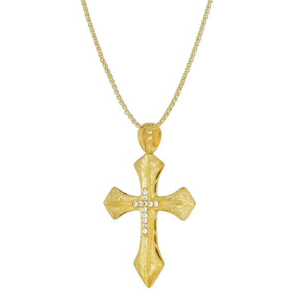 Beidseitiges Damen-Goldkreuz „Clony“