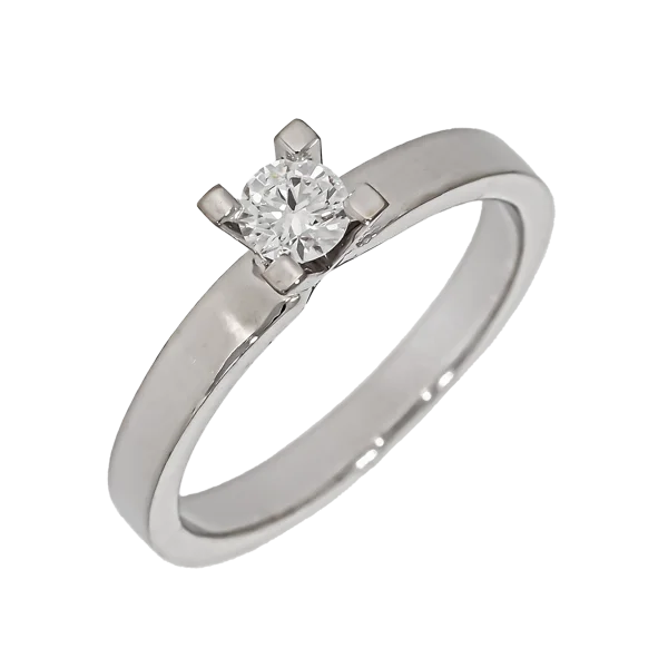 18K Solitärring mit Diamant