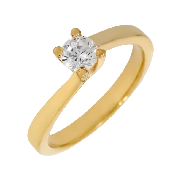 18K Solitaire Ring with Diamond