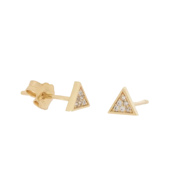 Goldene Ohrstecker Dreieck 14K oder 18K